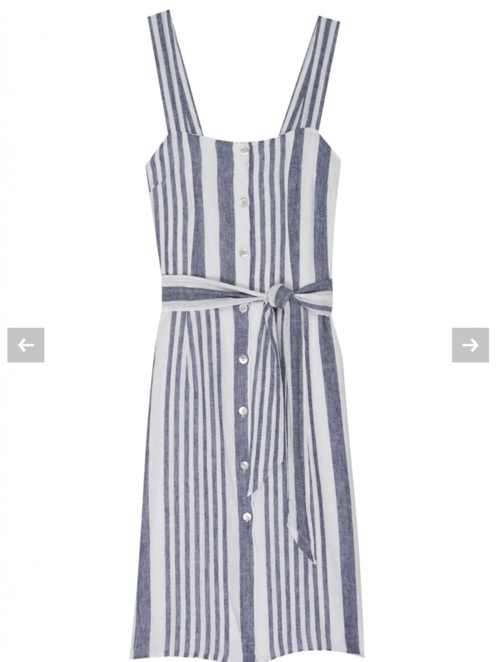 Rails Blue and White Striped Maxi Dress with Tie Waist size small - Picture 2 of 11